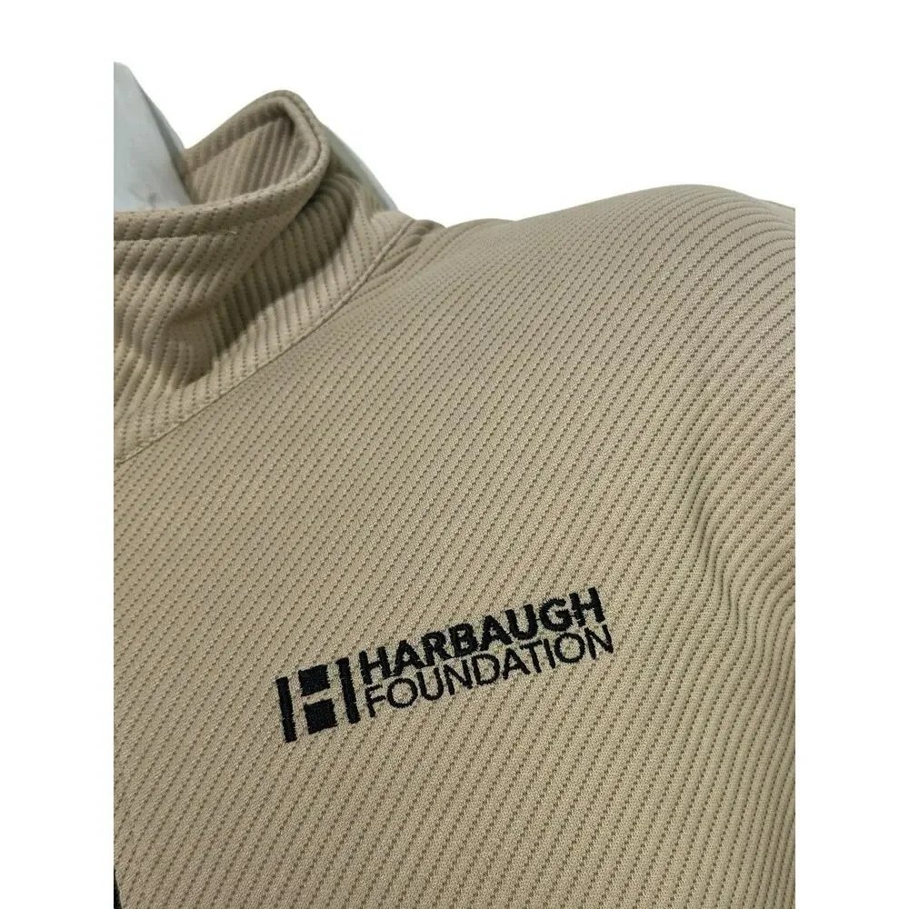 coofandy harbaugh foundation 1/4 zip brown ribbed pullover sweater Size L